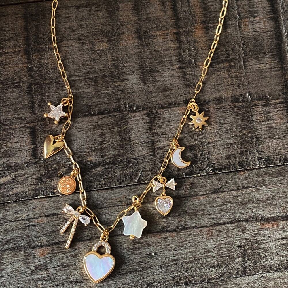 NEW FP x Luna Norte Mother Of Pearl Charm Layering Necklace - Picture 8 of 8